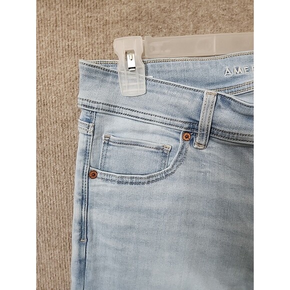 American Eagle Kick Boot Jeans Womens 12 Blue Light Wash Next Level Stretch - Picture 2 of 10